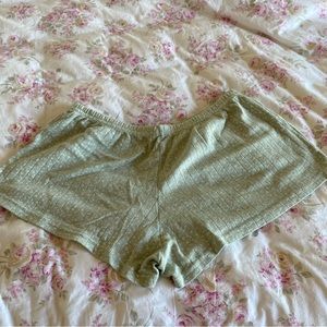 Brandy Melville green and white pajama shorts